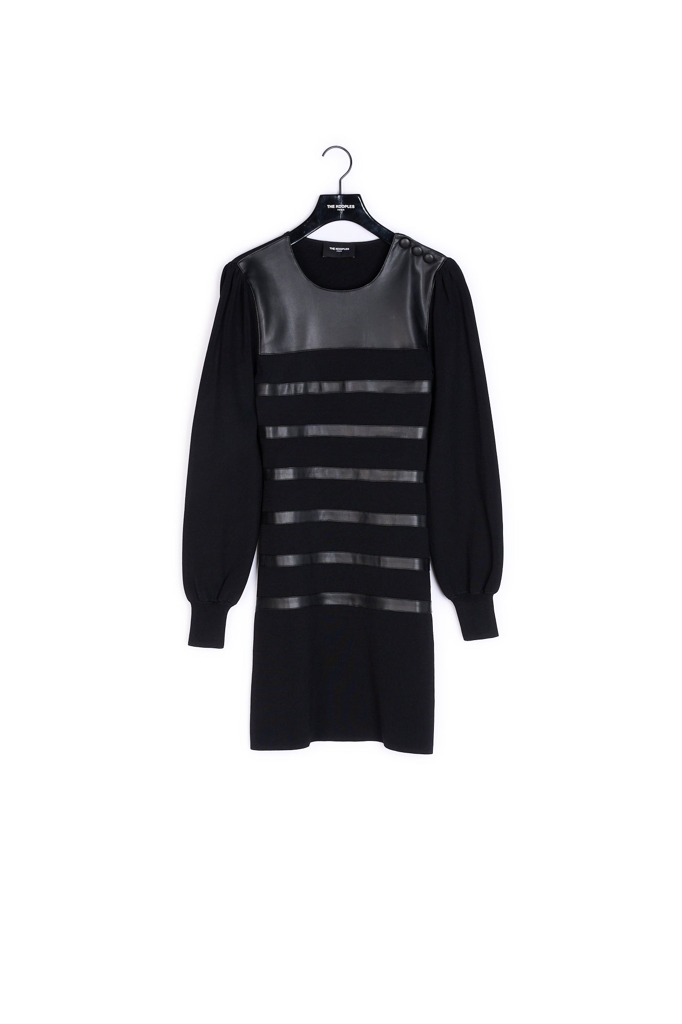 Robe maille noire style marinière Faume - seconde main