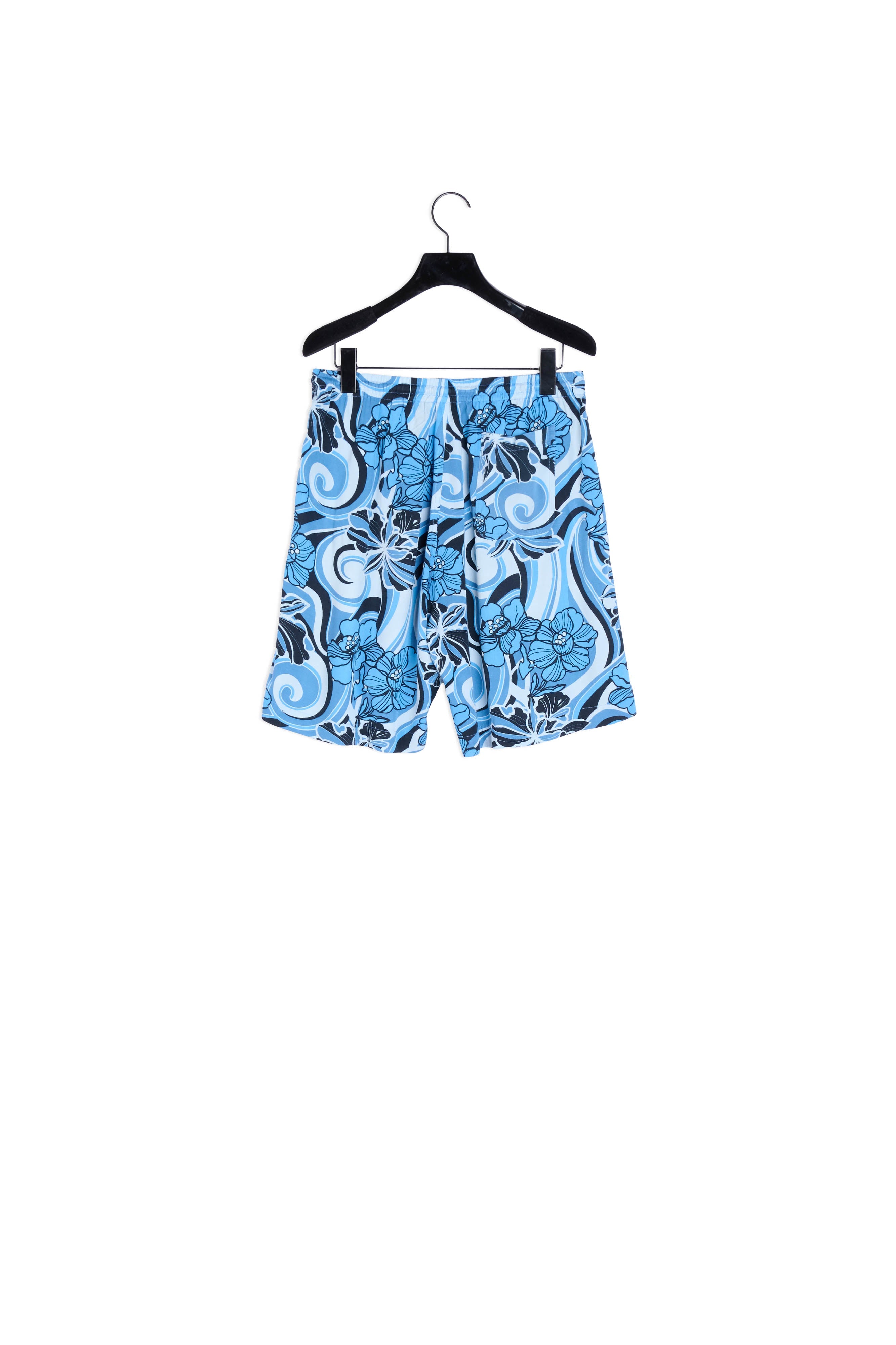 Short bleu imprimé psychédélique fluide Faume - seconde main