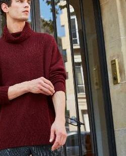 Pull col roulé bordeaux Faume - seconde main
