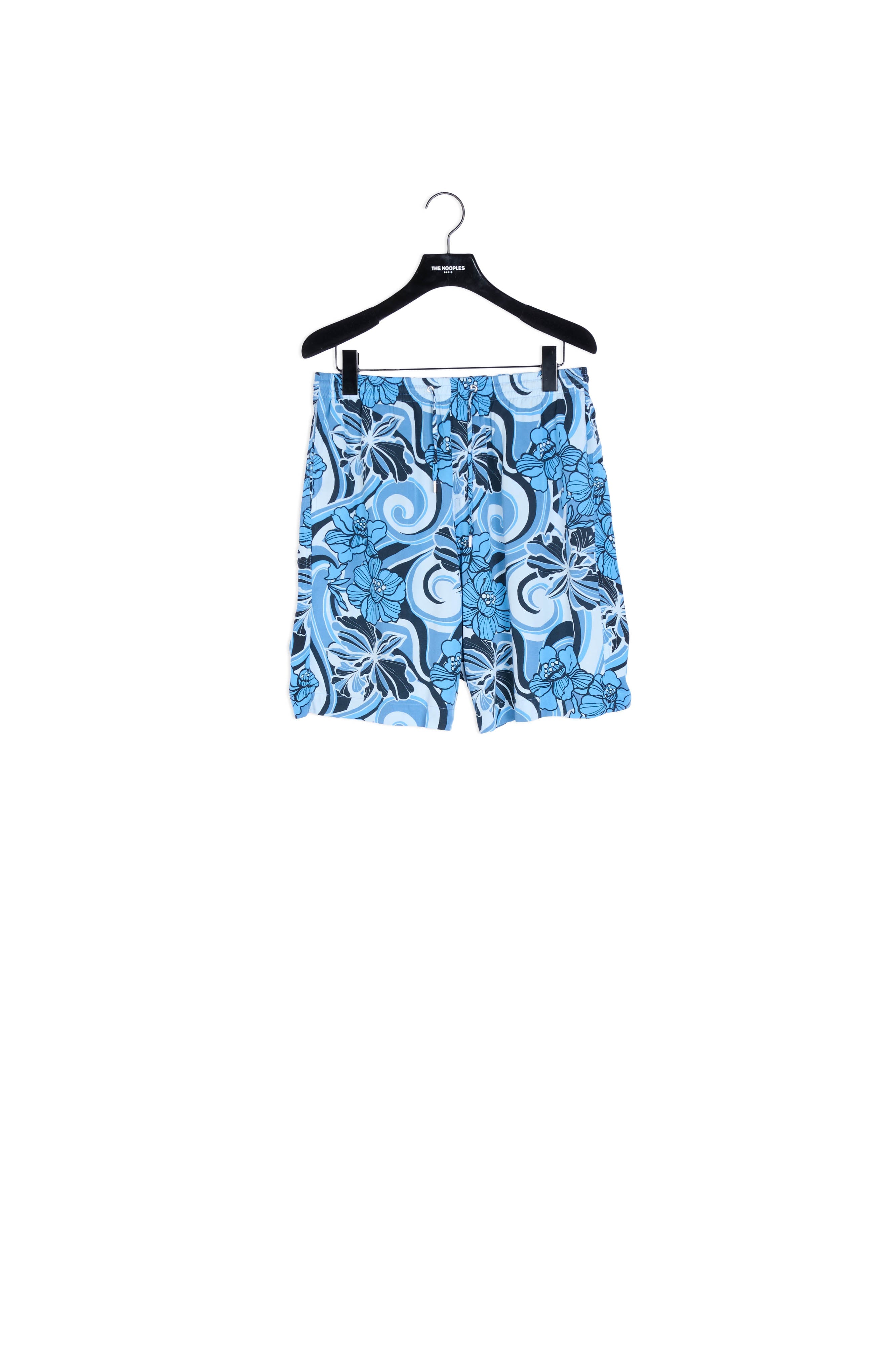Short bleu imprimé psychédélique fluide Faume - seconde main