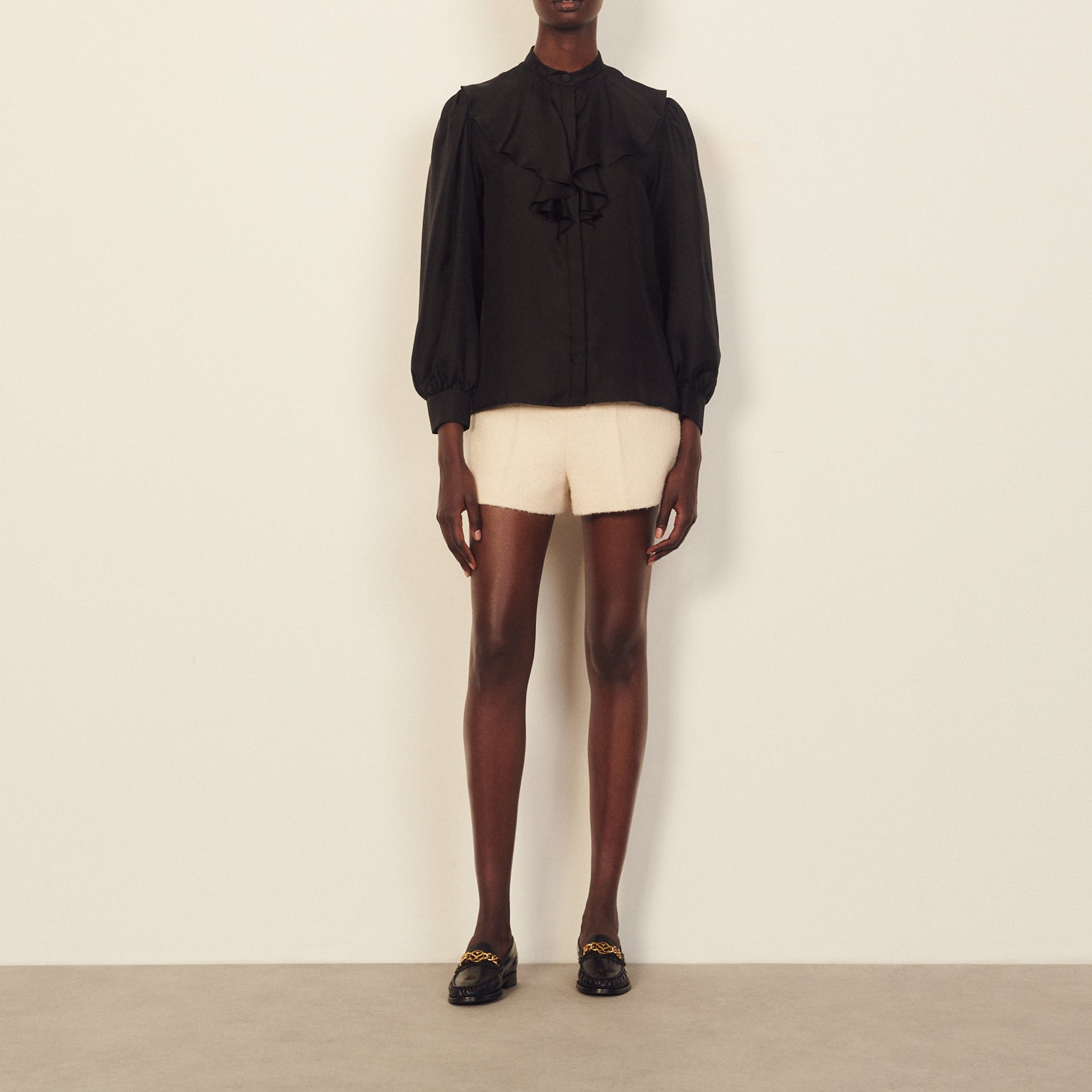 Chemise en soie à col jabot Faume - seconde main