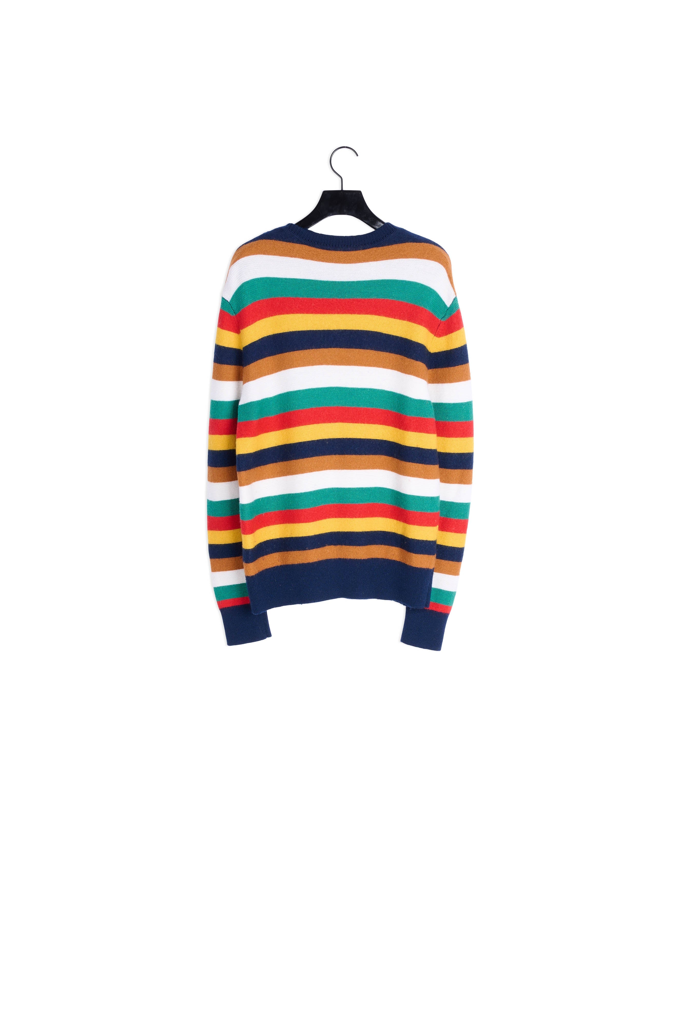 Pull rayé multicolore laine à col rond Faume - seconde main