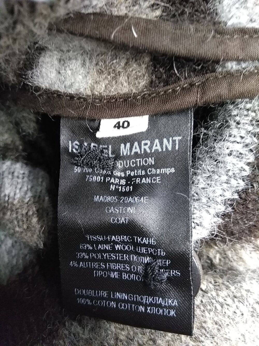 Manteau Laine GASTONI - 40 Faume - seconde main