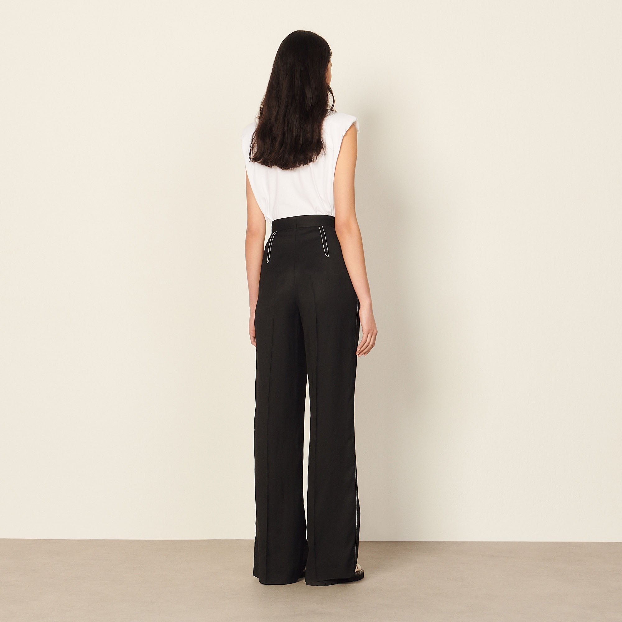 Pantalon de tailleur avec surpiqures Faume - seconde main