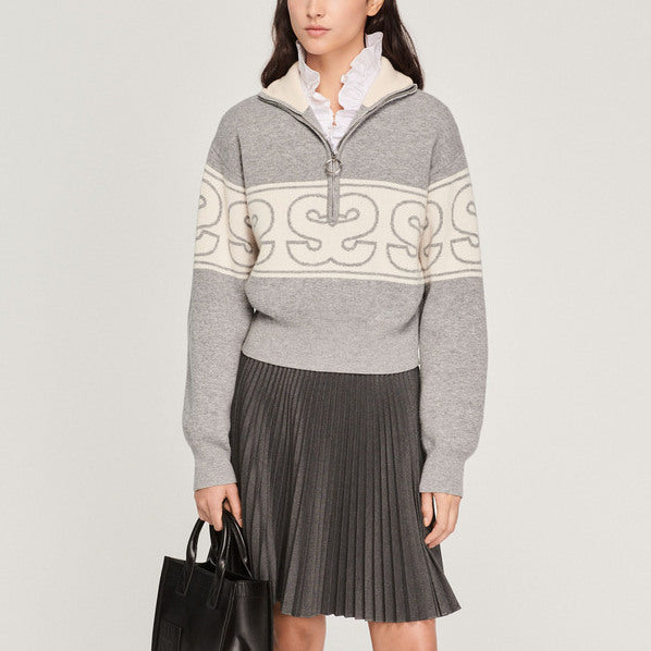 Pull à jacquard double S Faume - seconde main