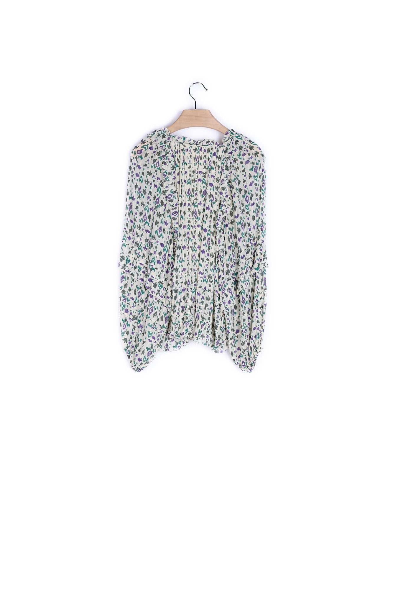 Blouse Imprimé manches longues à volants - 38 Faume - seconde main