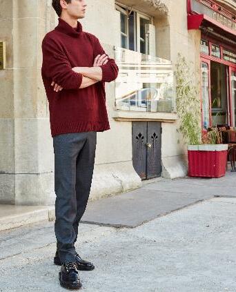 Pull col roulé bordeaux Faume - seconde main