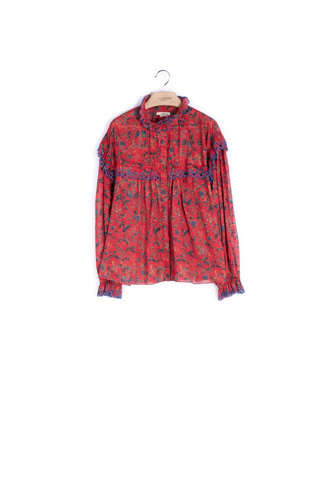Blouse col serré manches bouffantes - 42 Faume - seconde main