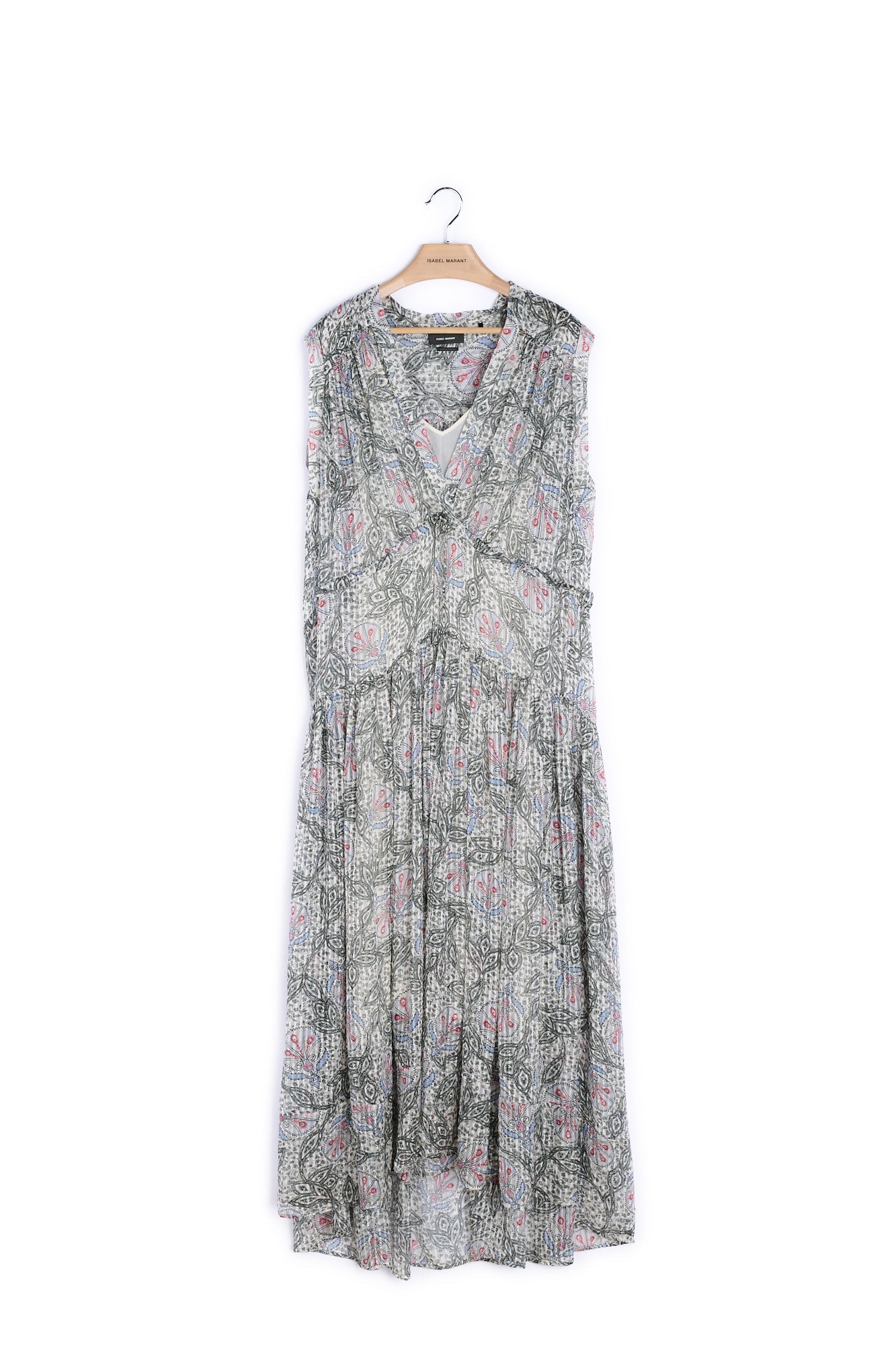 Robe longue col en V sans manches - 36 Faume - seconde main