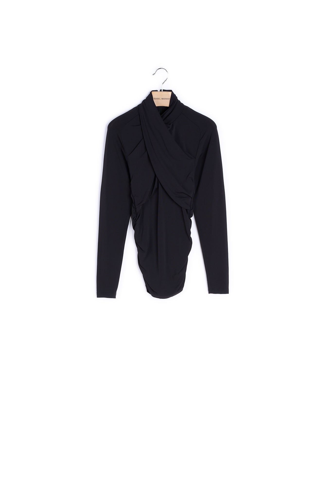 Haut manches longues effet drappé jersey - 36 Faume - seconde main