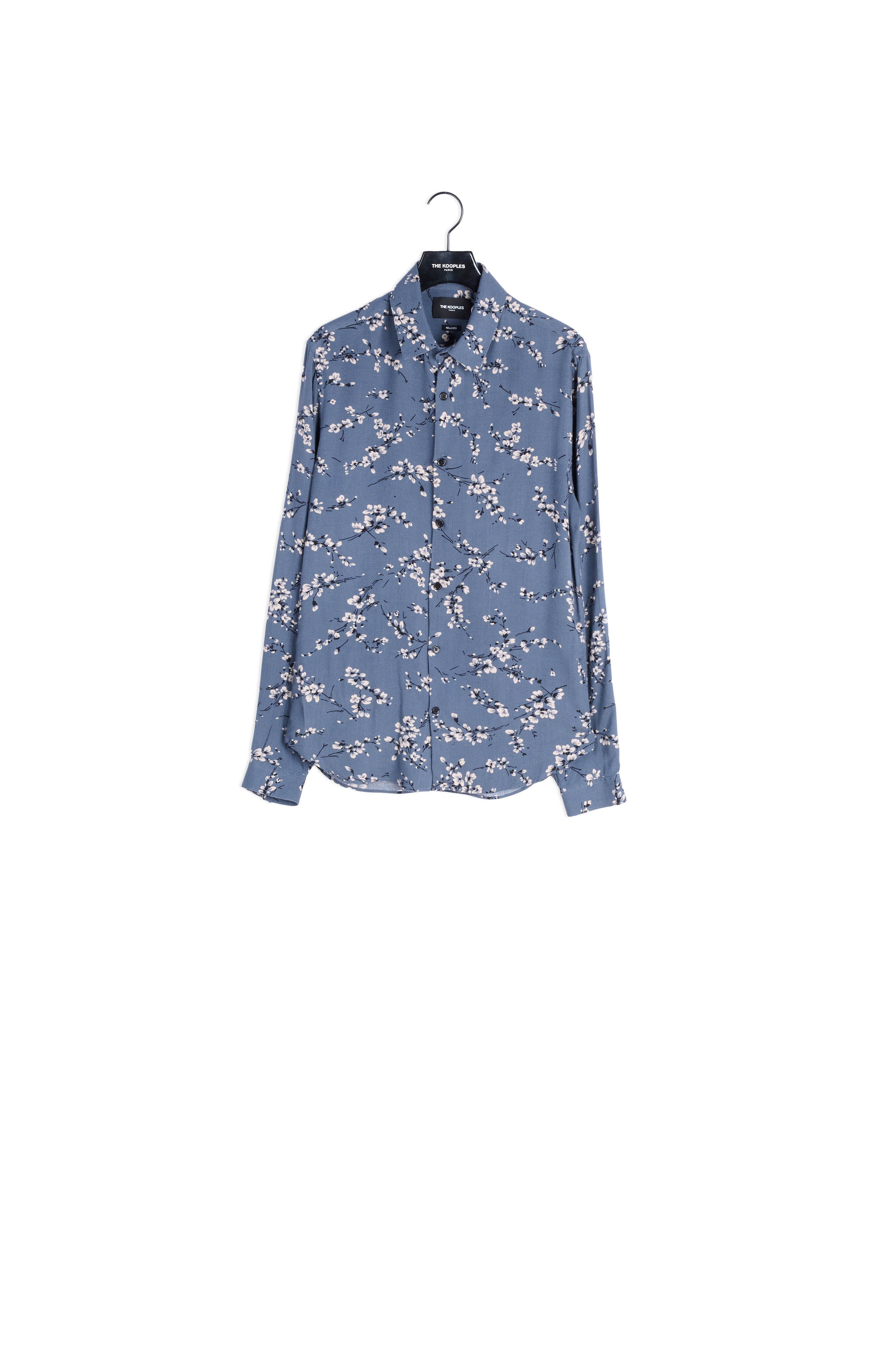 T-shirt bleu imprimé fleurie Faume - seconde main