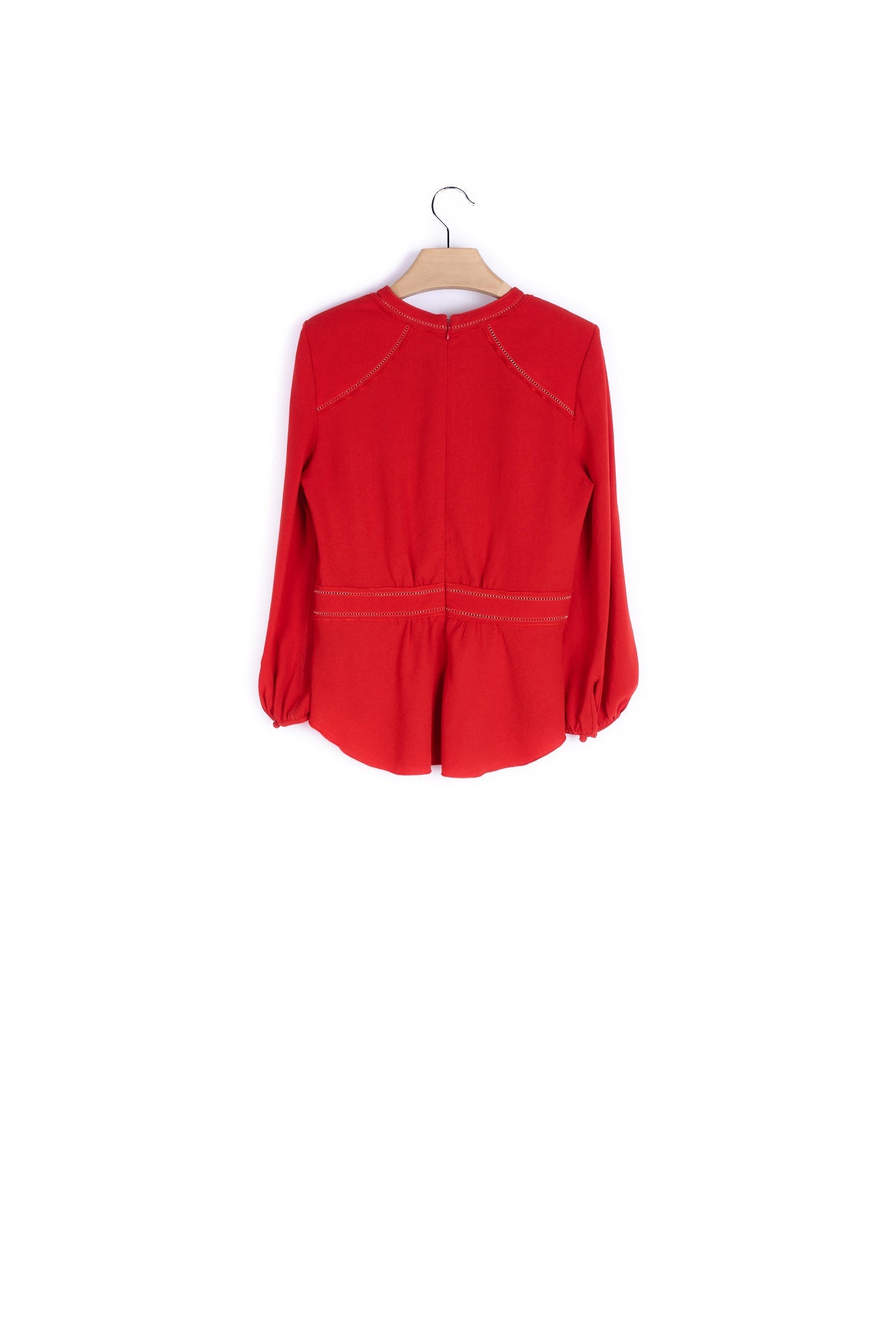 Blouse col rond manches bouffantes - 38 Faume - seconde main
