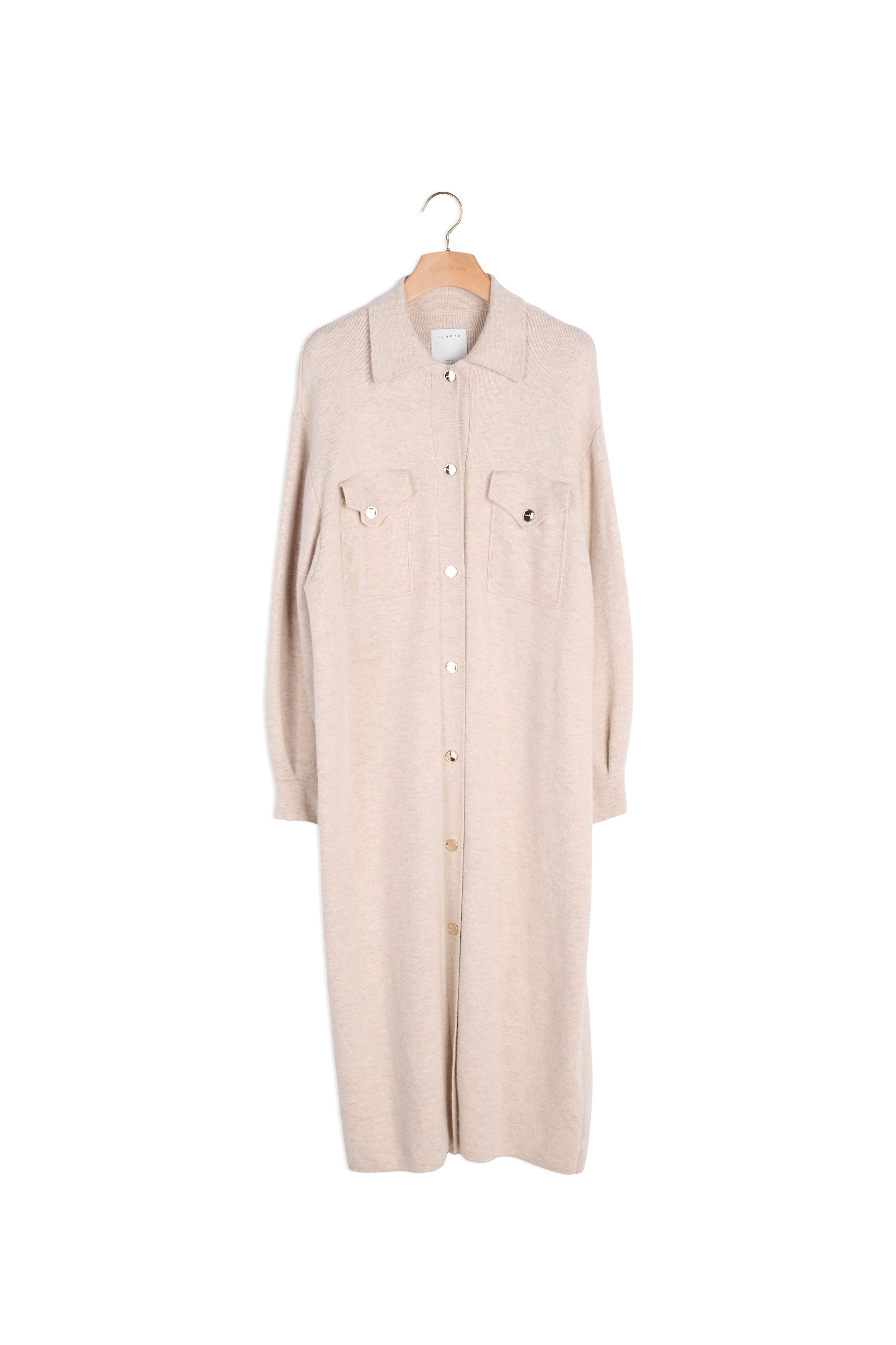 Cardi-coat long en laine Faume - seconde main