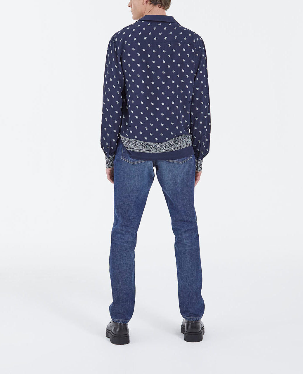 Chemise marine imprimé bandana Faume - seconde main