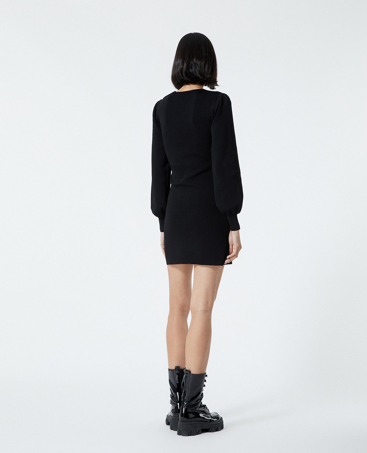 Robe maille noire style marinière Faume - seconde main