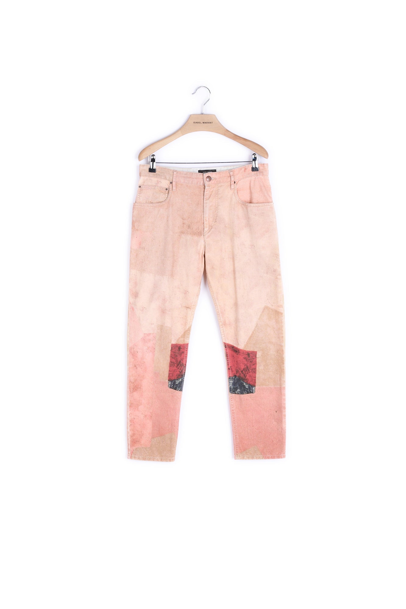 Jean patchwork coupe droite - 38 Faume - seconde main