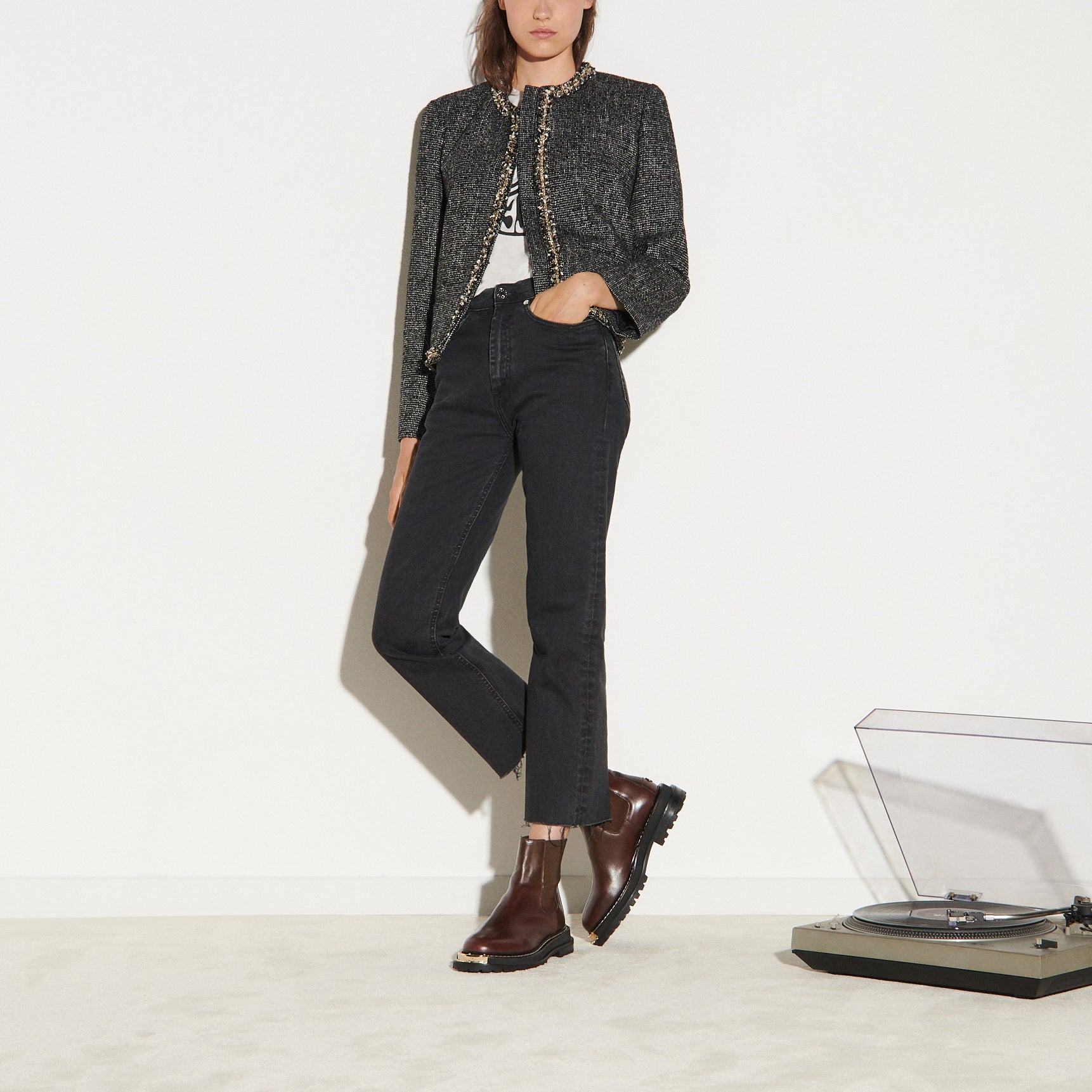 Veste courte en tweed Faume - seconde main