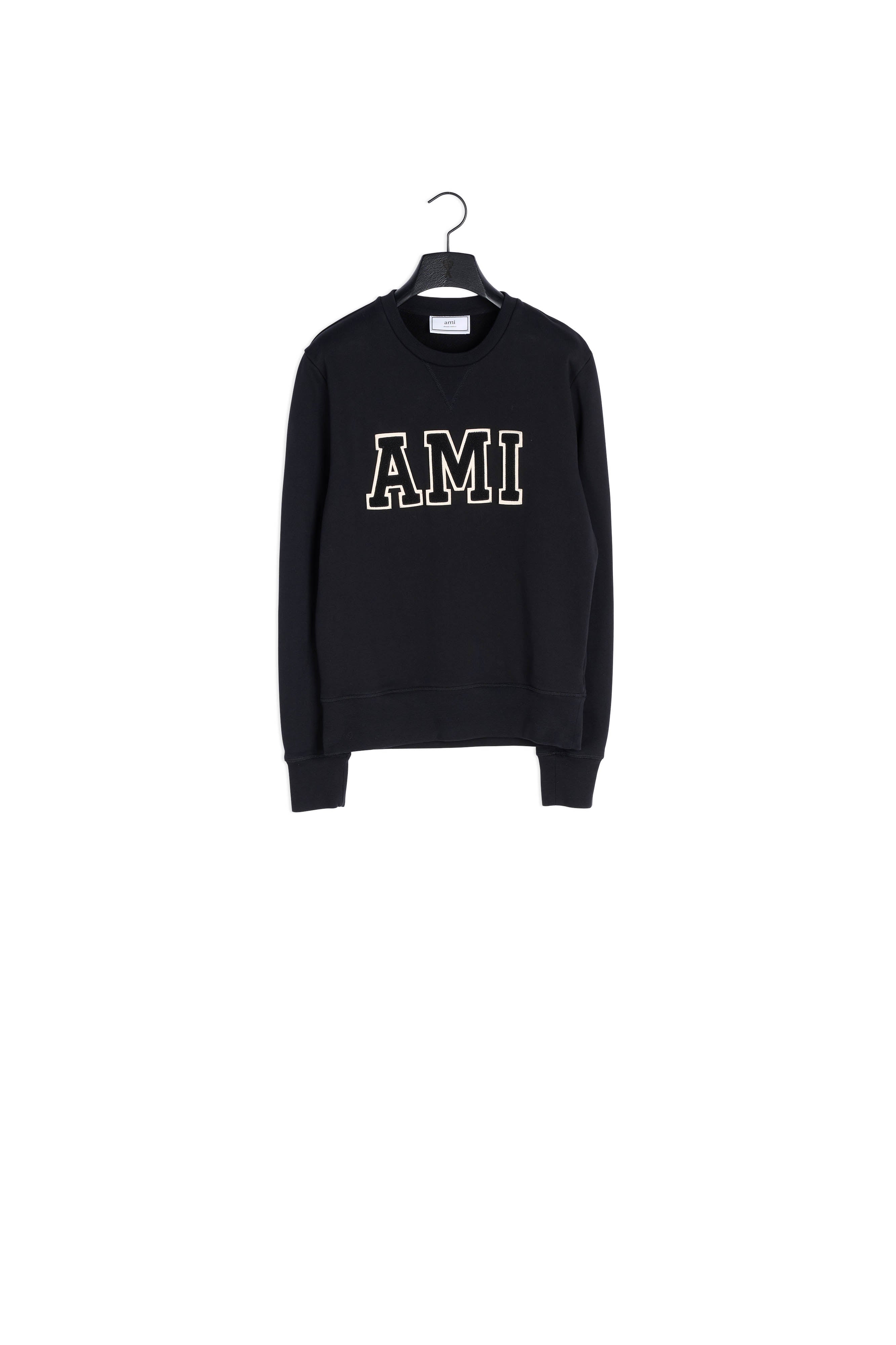 Sweatshirt Col Rond Lettres Ami Appliquees Noires Faume - seconde main