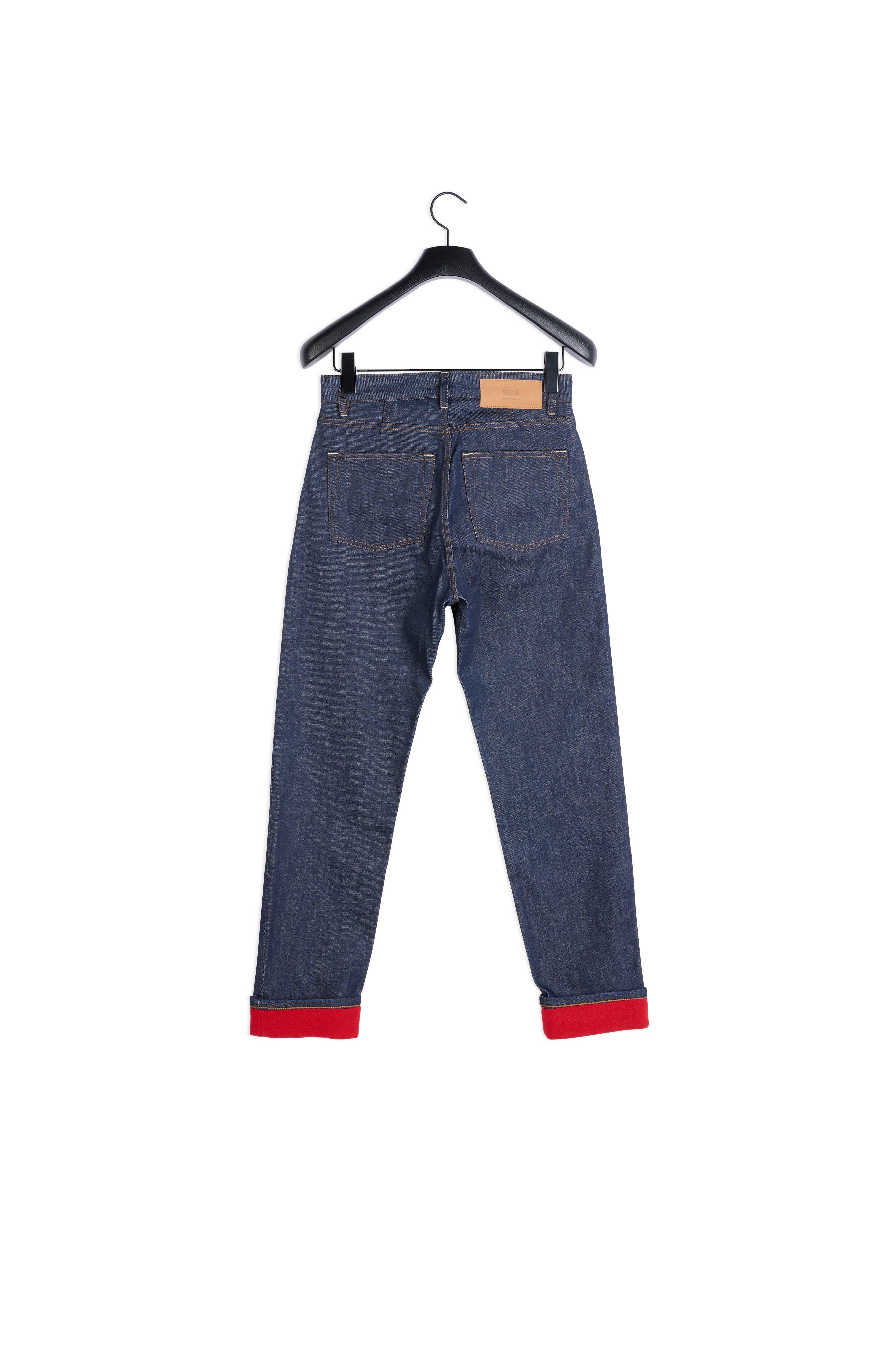 Jean 5 Poches Straight Fit Revers Contrastés Faume - seconde main