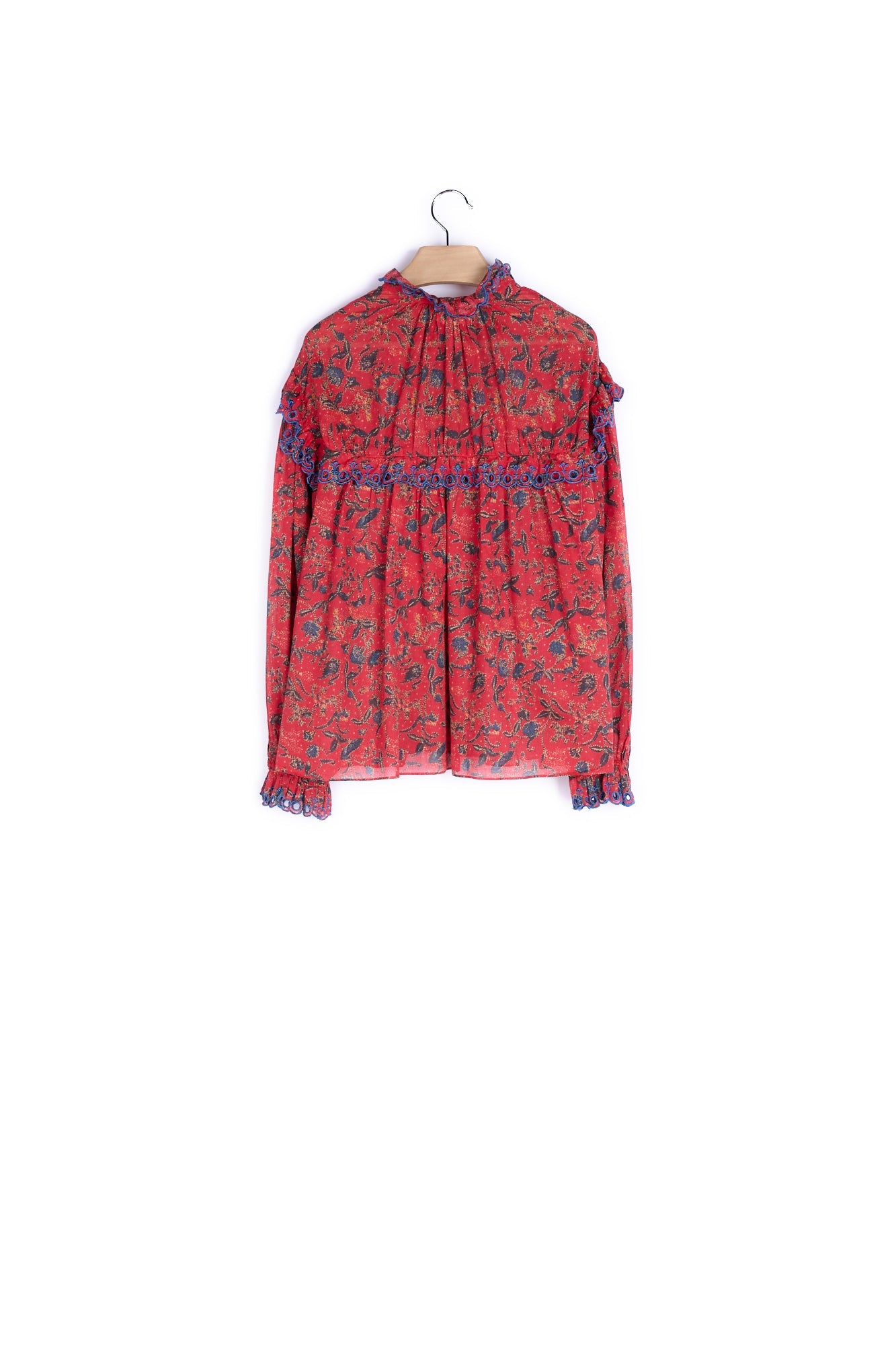 Blouse col serré manches bouffantes - 42 Faume - seconde main