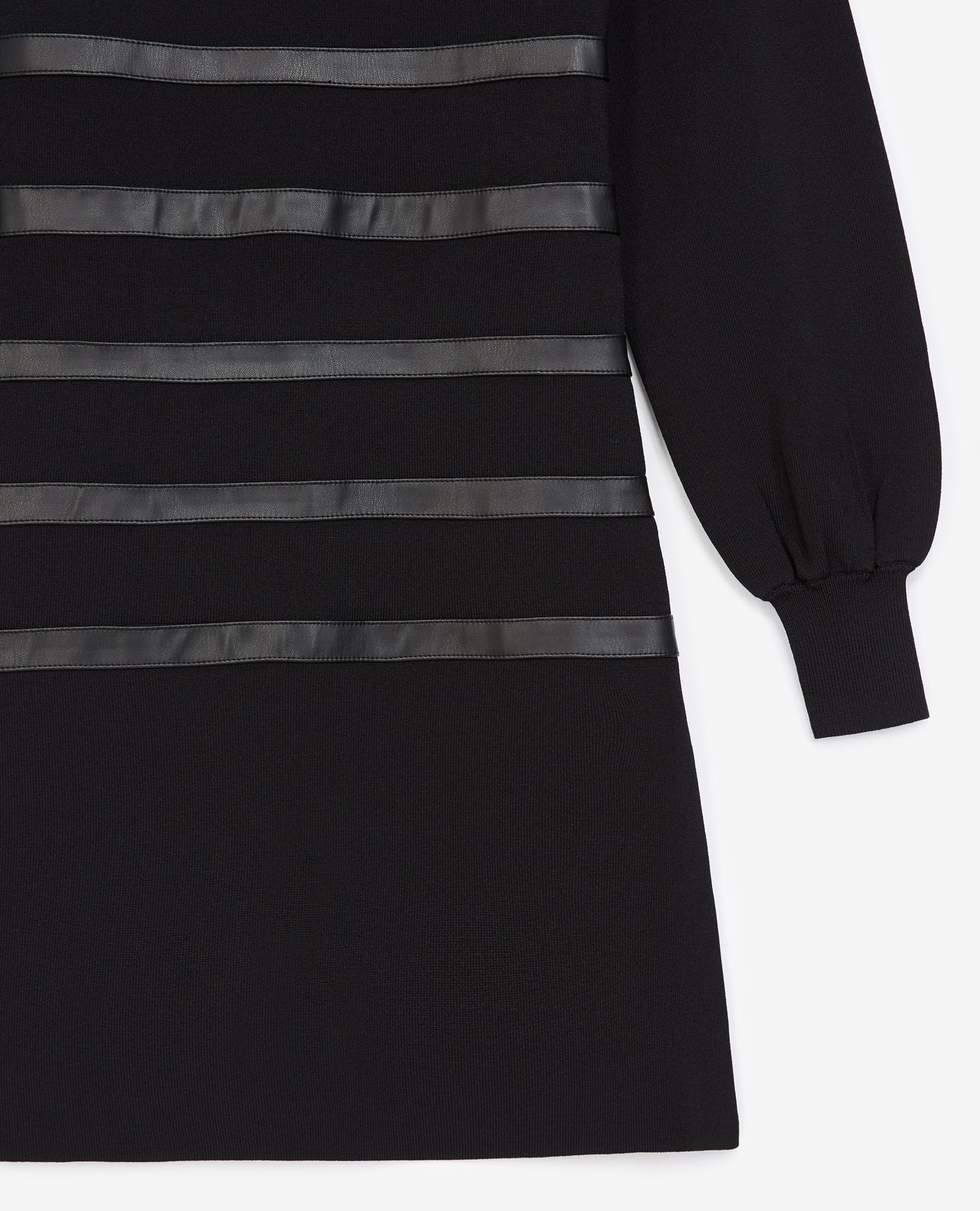 Robe maille noire style marinière Faume - seconde main