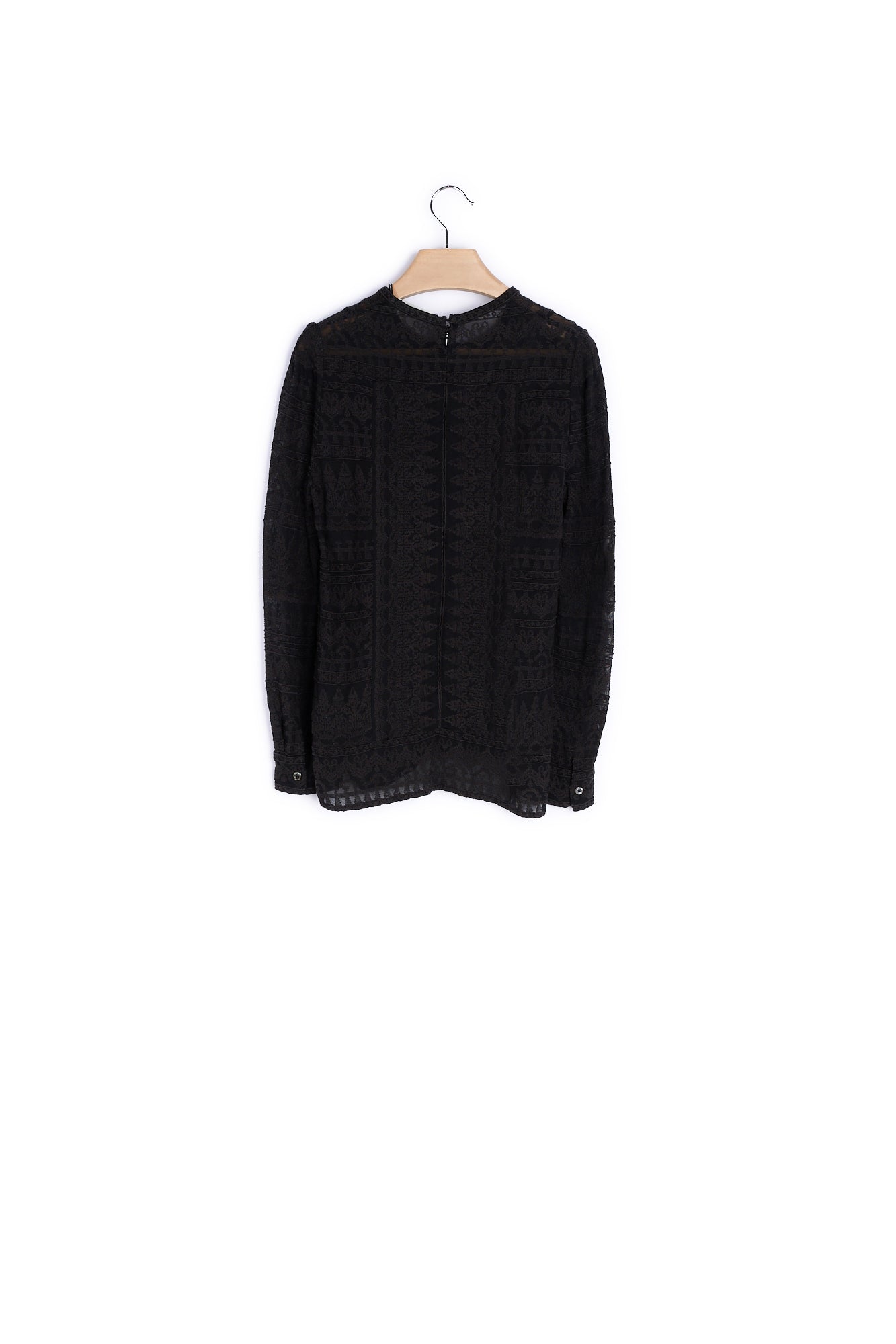 Haut manches longues col rond et dentelles - 36 Faume - seconde main