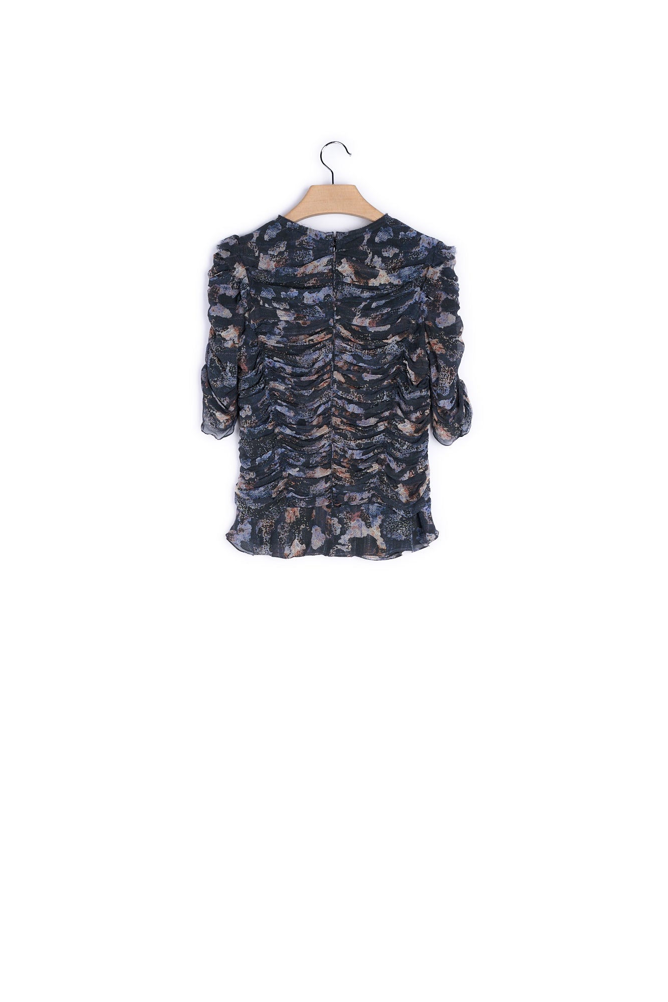 Haut col rond manches courtes effet froufrou - 38 Faume - seconde main