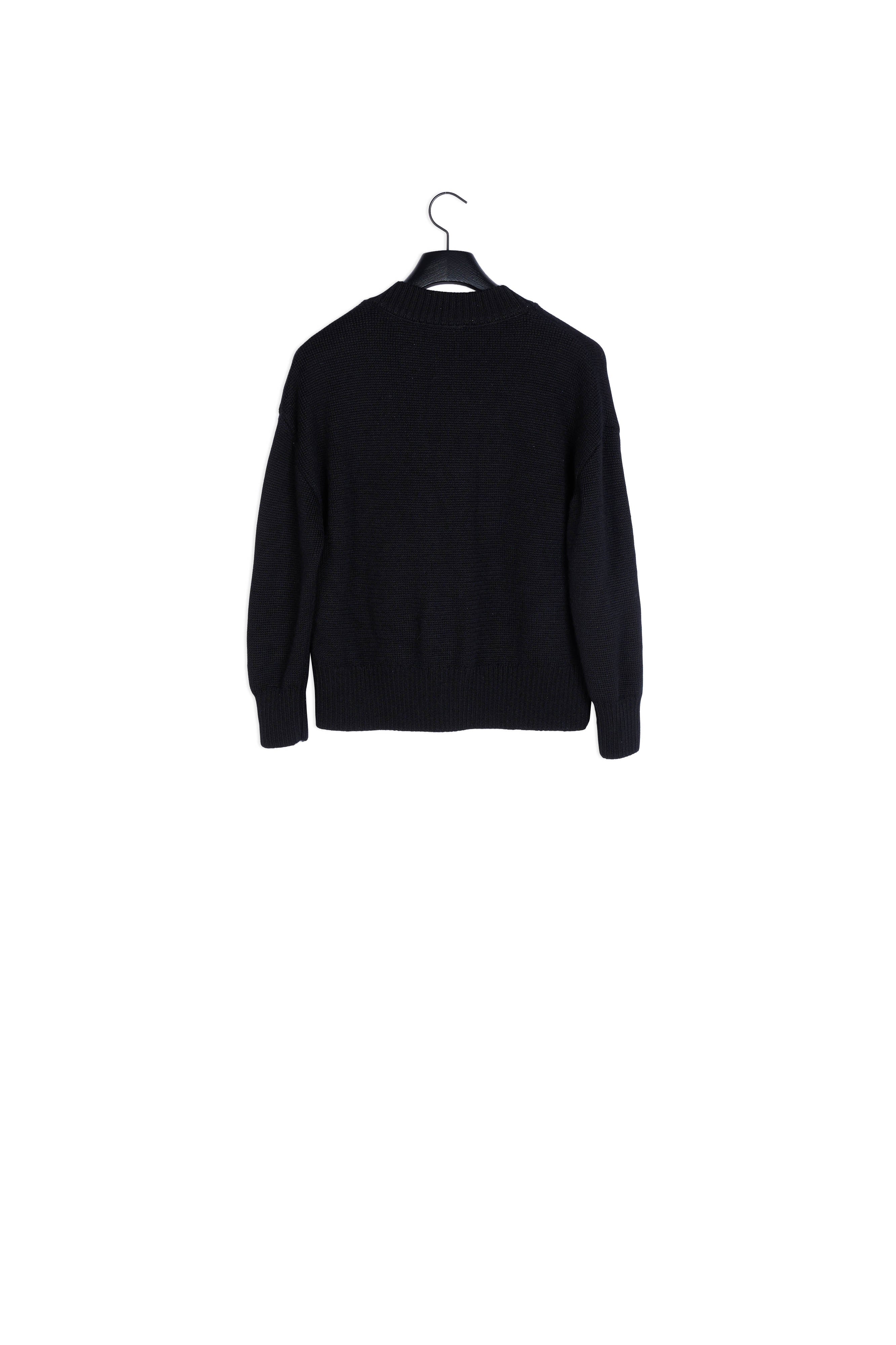 Pull Oversize Col V Broderie Ami Faume - seconde main