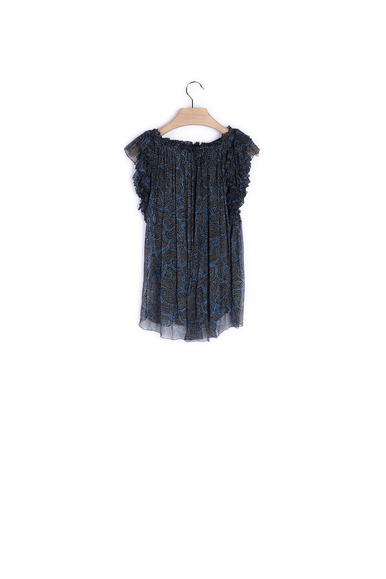 Haut à volants col rond sans manches - 38 Faume - seconde main