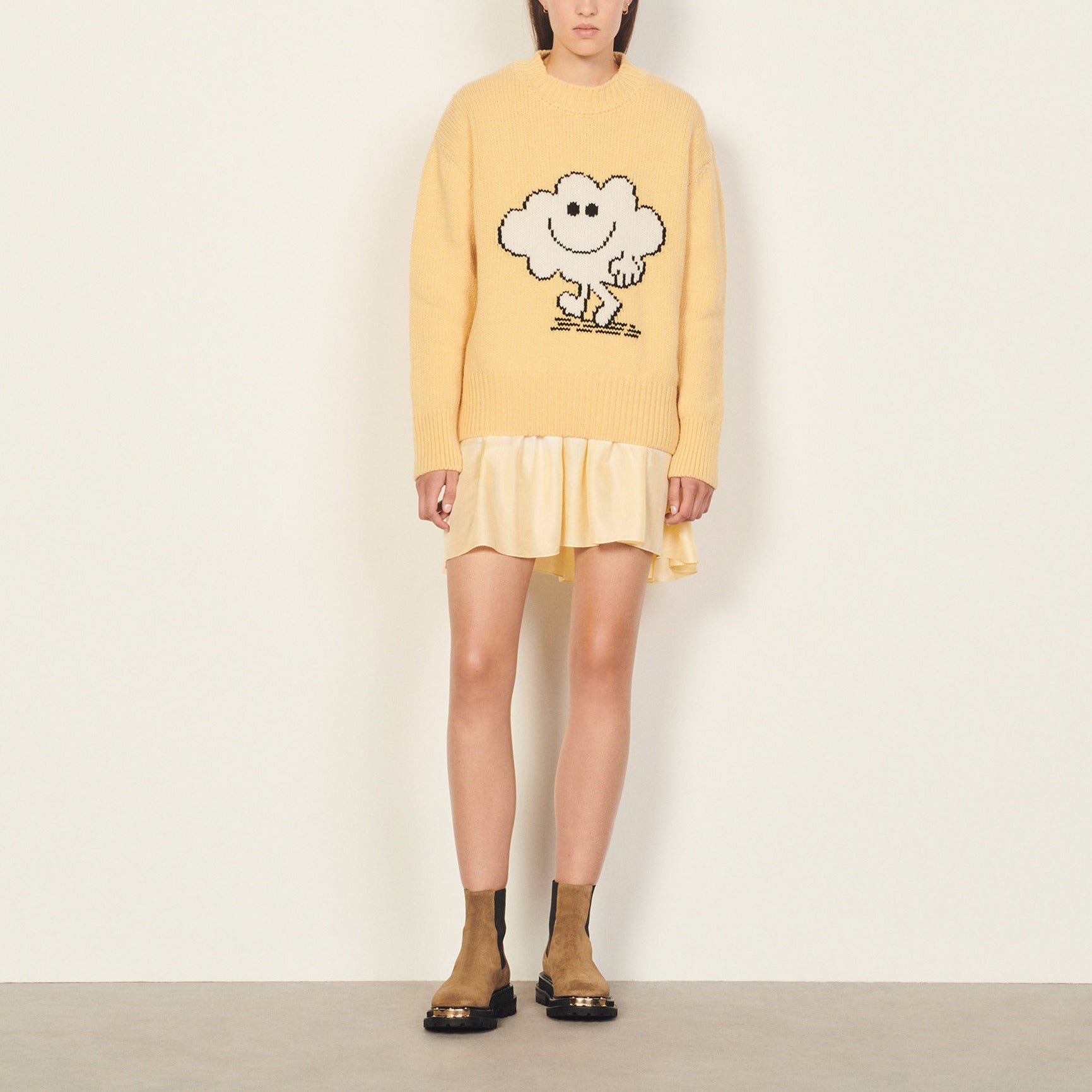 PULL Jaune Pâle Faume - seconde main