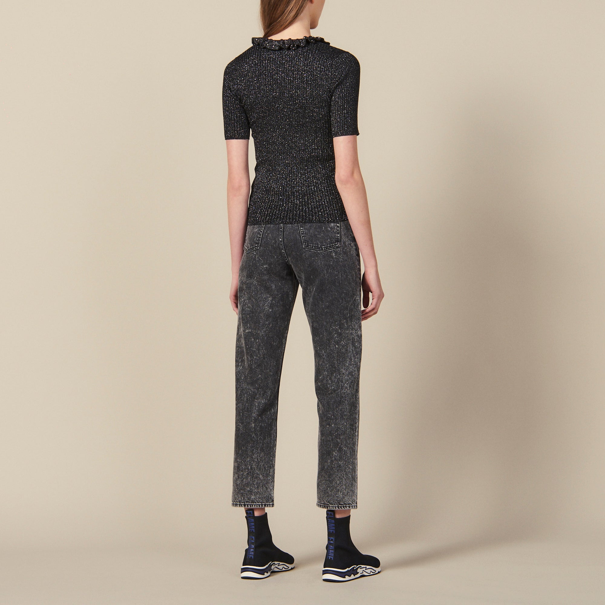 Pull à manches courtes en maille lurex Faume - seconde main