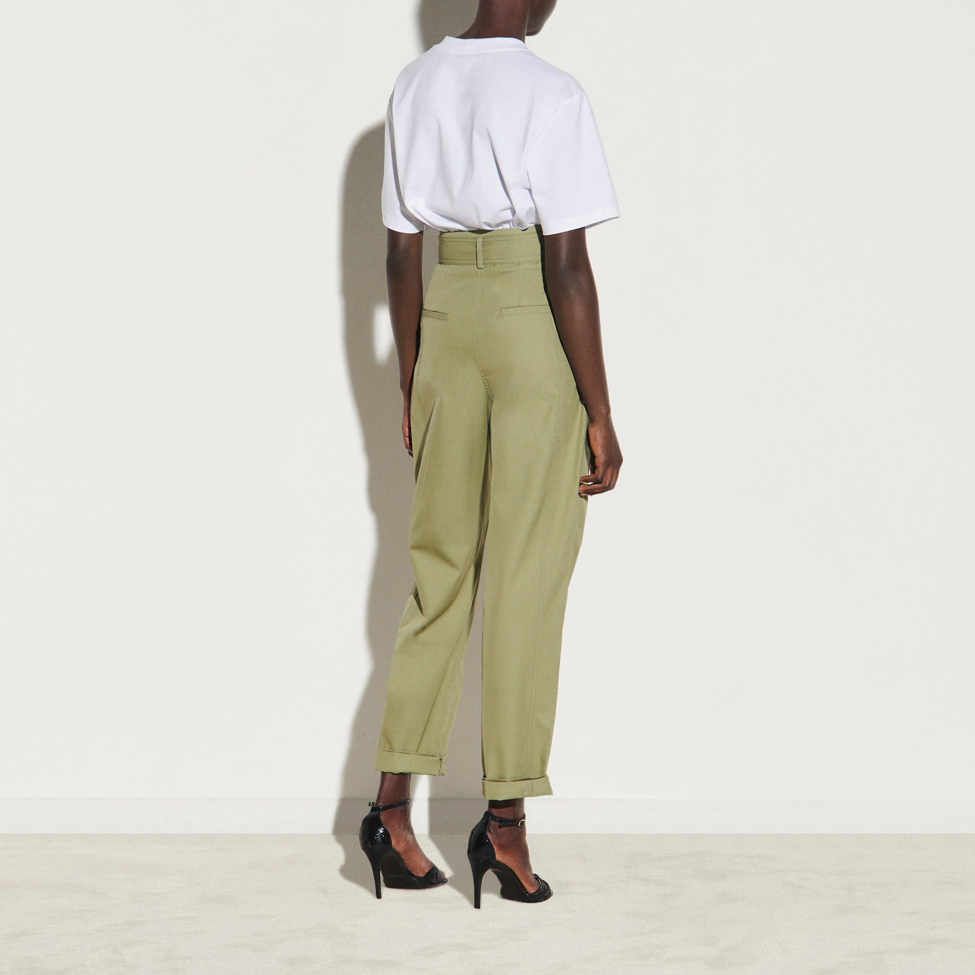 Pantalon large taille haute en gabardine Faume - seconde main
