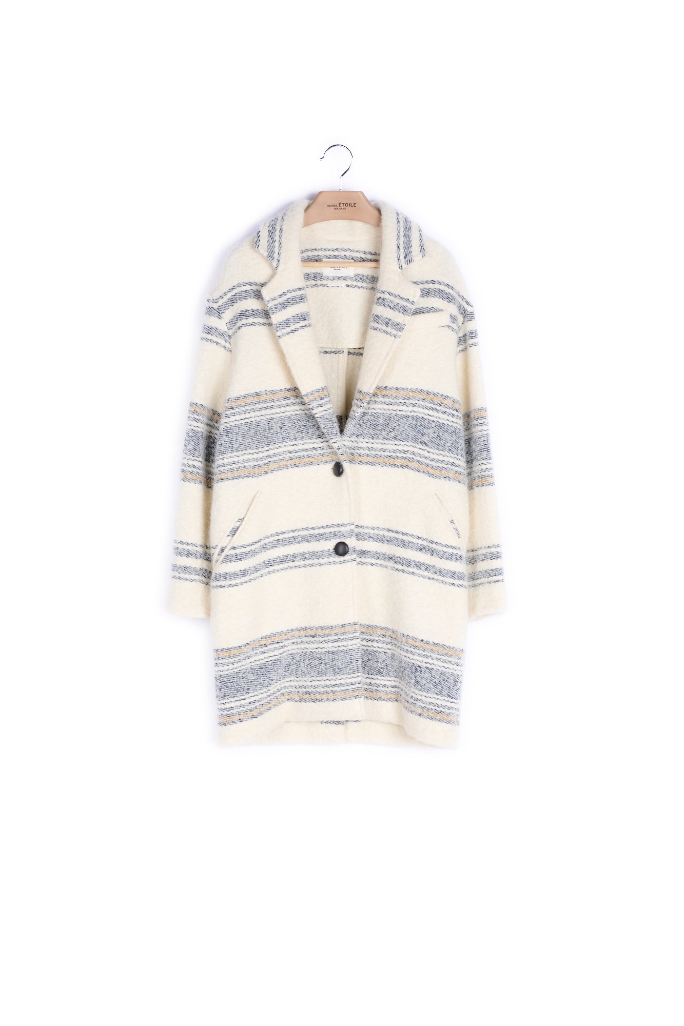 Manteau 3/4  Rayé Alpaga  - 38 Faume - seconde main